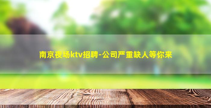 南京夜场ktv招聘-公司严重缺人等你来